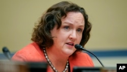 FILE - U.S. Rep. Katie Porter speaks during a hearing in Washington, June 8, 2022. Porter is one of several California legislators locked in a race too early to call as of Wednesday.