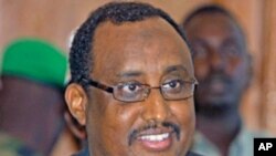 Somalia's Prime Minister Abdiweli Mohamed Ali addresses a news conference in the capital Mogadishu, June 23, 2011