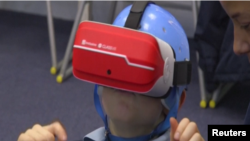 Student at Prior's Court Using a VR Headset