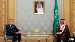 美国国务卿布林肯和沙特王储穆罕默德·本·萨勒曼于2024年4月29日在利雅得会面。