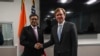 Under Secretary of Defense Elbridge A. Colby greet Indian Foreign Secretary Vikram Misri at the Pentagon, Washington, D.C., May 29, 2025. 