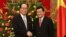 6일 베트남 하노이를 방문한 김영남 북한 최고인민회의 상임위원장(왼쪽)과 쯔언 떤 상 베트남 국가주석.