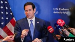 Arşîv: Wezîrê Derve yê Amerîkayê Marco Rubio di dema seredana Rojhilata Navîn de.