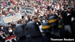 Protest against police brutality and the death in Minneapolis police custody of George Floyd, in Nantes