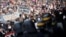 Demonstrators attend a protest against police brutality and the death in Minneapolis police custody of George Floyd, in Nantes, France, June 13, 2020. 