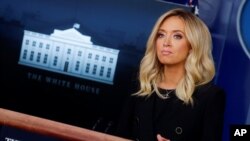 New White House Press Secretary Kayleigh McEnany addresses her first press briefing in the Brady Press Briefing Room at the White House in Washington, U.S., May 1, 2020. REUTERS/Carlos Barria