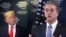 FILE - Director-General of World Trade Organization Roberto Azevedo speaks next to U.S. President Donald Trump during a news conference at the 50th World Economic Forum in Davos, Switzerland, Jan. 22, 2020.