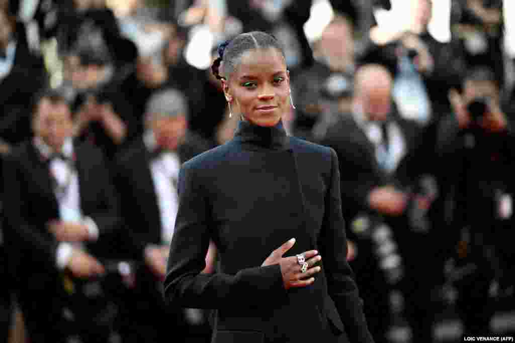 Actriz britânica e produtora de cinema Letitia Wright chega à exibição do filme "The Innocent (L'Innocent)" na 75ª edição do Festival de Cinema de Cannes. 24 de Maio, 2022