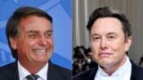 Fotomontagem de Jair Bolsonaro, Presidente do Brasil, e Elon Musk, empresário e dono da SpaceX