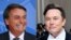 Fotomontagem de Jair Bolsonaro, Presidente do Brasil, e Elon Musk, empresário e dono da SpaceX