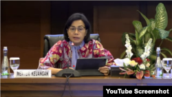 Menteri Keuangan RI Sri Mulyani. (Tangkapan layar)
