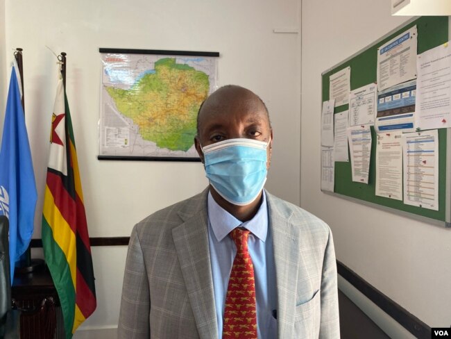 Dr. Alex Gasasira, seen here in Harare in Dec. 2020, heads the World Health Organization in Zimbabwe. He says the U.N. body has been working with the government to ensure that the disease is contained through immunization. (Columbus Mavhunga/VOA)