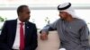 FILE - In this photo released by the state-run WAM news agency, Abu Dhabi's powerful crown prince, Sheikh Mohammed bin Zayed Al Nahyan, right, meets with Somali Prime Minister Mohammed Hussein Roble in Abu Dhabi, United Arab Emirates, Tuesday, Feb. 1, 2022.
