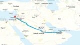 بخشی از مسیر راه‌آهن خلیج فارس روی نقشه