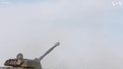 Ukrainian Forces Fire Howitzers in Kharkiv Region 