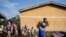 People displaced by fighting between Congolese forces and M23 rebels gather north of Goma, Democratic Republic of Congo, May 27, 2022. 