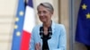France's newly appointed Prime Minister Elisabeth Borne delivers a speech during a handover ceremony in the courtyard of the Hotel Matignon, French Prime ministers' official residence, in Paris, May 16, 2022. 