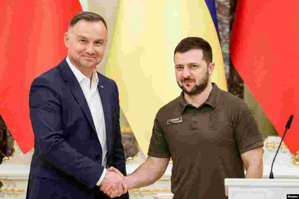 Polşa prezidenti Anjey Duda Ukrayna prezidenti Volodimir Zelenski ilə görüşdü. &nbsp;