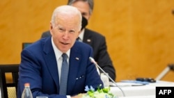 Tổng thống Hoa Kỳ Joe Biden tham dự thượng đỉnh với của lãnh đạo Bộ Tứ tại Tokyo vào ngày 24/5/2022. 