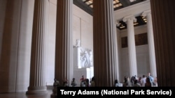 Millions of tourists visit the Lincoln Memorial every year.