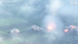 Ukraine Says Video Shows Explosions on a Field in Donetsk 