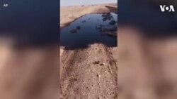 Ruptured Pipeline of Crude Spills into Libyan Desert
