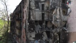 Մարիուպոլի բնակելի շենքերի ավերակները անօդաչու թռչող սարքից