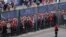 Liverpool fans stand outside, unable to get in on time, leading to the match being delayed prior to the UEFA Champions League Final football match between Liverpool and Real Madrid, at the Stade de France in Saint-Denis, north of Paris, May 28, 2022. 