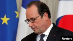 Le président français François Hollande à l'Elysée à Paris, France, 3 juin, 2016. 