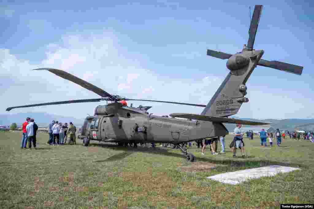 Exhibition of helicopters and jet planes at open day of the NATO drill &quot;Swift Response 22&quot;, near Skopje, North Macedonia