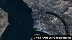 북한 송림항의 모습. 자료=CNES, Airbus / Google Earth