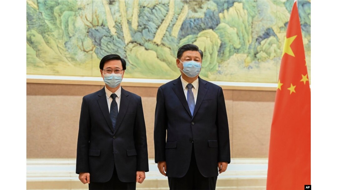 中国国家主席习近平2022年5月30日在钓鱼台国宾馆会见新当选并获中央政府任命的香港特别行政区第六任行政长官李家超。