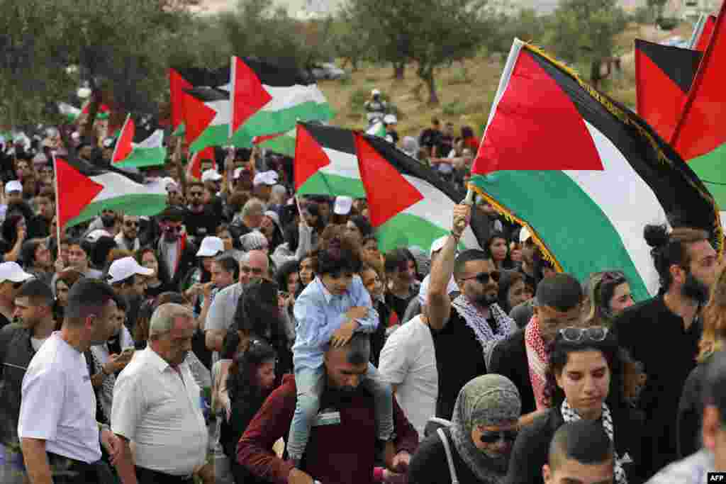 Isroil tashkil etilganining 74 yilligi oldidan mamlakatdagi arablar namoyishda. O&#39;shandan beri&nbsp;yuz minglab falastinliklar uylarini tashlab ketishga majbur bo&#39;lgan. Saxnin.