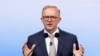 FILE - Australian Opposition Leader Anthony Albanese during the second leaders' debate of the 2022 federal election campaign at the Nine studio in Sydney, May 8, 2022. 