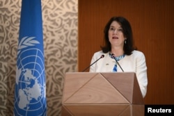 FIL - Sweden's Foreign Minister Ann Linde will give a speech in Geneva, Switzerland, 28 February 2022.