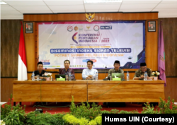 Diseminasi hasil riset yang menjadi bagian dari Konferensi Penyiaran Indonesia, digelar di UIN Sunan Kalijaga Yogyakarta, Minggu (22/5). (Foto: Humas UIN)