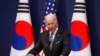 US President Joe Biden attends a joint press conference with South Korean President Yoon Suk Yeol at the presidential office in Seoul, May 21, 2022.