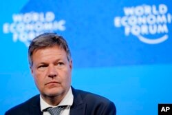 FILE - German Vice Chancellor and Economy and Climate Minister Robert Habeck attends a panel discussion at the World Economic Forum in Davos, Switzerland, May 23, 2022.