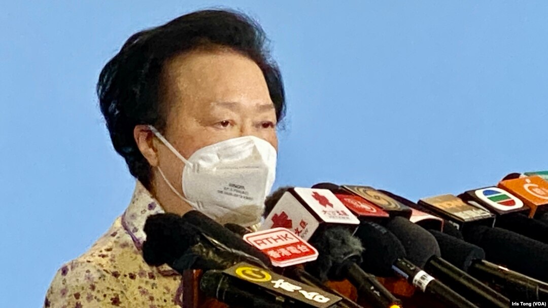 基本法委員會副主任譚惠珠表示,李家超的政綱務實,她認為香港需要告別過去”議而不決、決而不行”的年代。(美國之音 湯惠芸)
