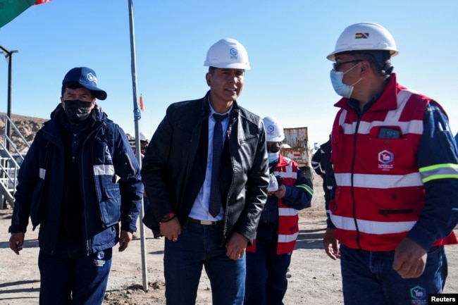 Bolivia's vice minister of high technologies Alvaro Arnes attends a function at Bolivian state firm YLB's plant at the Salar de Uyuni, Bolivia March 25, 2022. . (REUTERS/Claudia Morales)