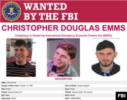 미 연방수사국(FBI)이 18일 공개한 영국인 크리스토퍼 엠스의 지명수배 전단.