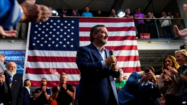 FILE - Sen. Ted Cruz, a Republican representing Texas, speaks at a campaign event for David McCormick, a Republican candidate for U.S. Senate in Pennsylvania, in Lititz, Pennsylvania, May 13, 2022.