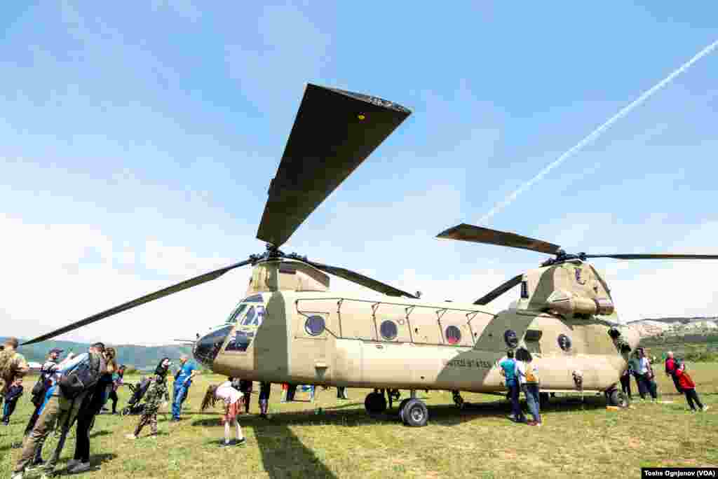 Exhibition of helicopters and jet planes at open day of the NATO drill &quot;Swift Response 22&quot;, near Skopje, North Macedonia