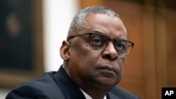 Secretary of Defense Lloyd Austin speaks at a hearing on the fiscal year 2023 defense budget, April 5, 2022, in Washington. Austin, who ordered a new review of a fatal 2021 airstrike, said he was disappointed" in how the initial review was handled. (AP Photo)