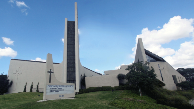 Geneva Presbyterian Church in Laguna Woods, Orange County, California, is seen in a photo from the church's website.