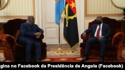 FILE: Félix Tshisekedi , DRC president (left) and João Lourenço, Angolan President. Taken in Luanda, May 31, 2022