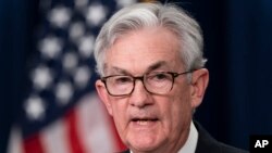 Federal Reserve Board Chair Jerome Powell speaks during a news conference at the Federal Reserve, May 4, 2022 in Washington