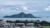 A picture taken on Nov. 19, 2019, shows a general view of downtown of the capital city Victoria, Mahe island, on the largest island in the Seychelles. 