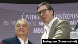 Mađarski premijer Viktor Orban i predsednik Srbije Aleksandar Vučić u Novom Sadu (screenshot, Instagram)