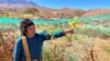 La agricultora Cecilia Cruz es su viñedo en Caracoles, que se encuentra a más de 3.000 metros de altitud, en la comuna de Socaire, en San Pedro de Atacama, Chile 17 de mayo de 2022. [REUTERS/Rodrigo Gutiérrez]